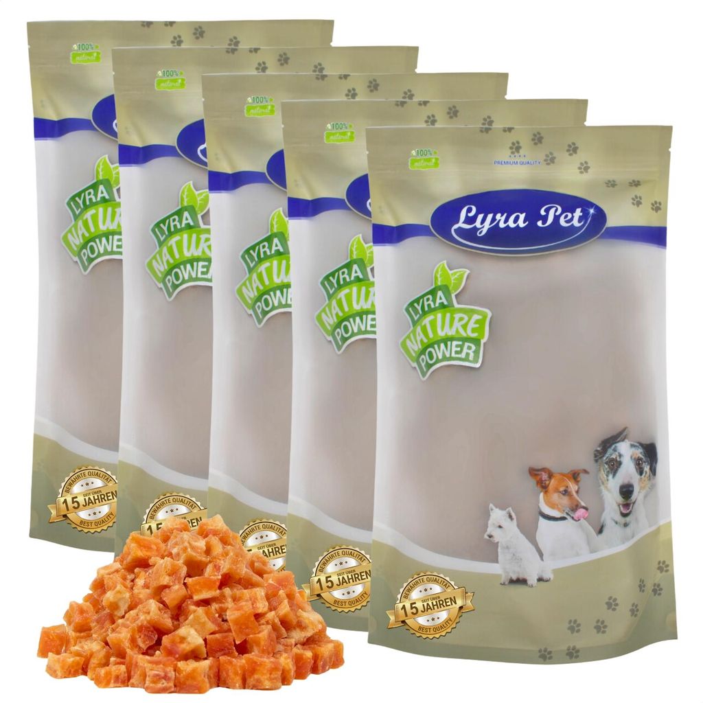 5 kg Lyra Pet Hühnerfleischwürfel mit Fisch