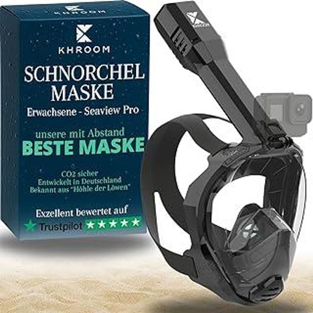 Khroom Schnorchelmaske Erwachsene Vollmaske | In Höhle der Löwen vorgestellt | Unsere Beste CO2 sichere Tauchermaske Seaview Pro zum Schnorcheln ...
