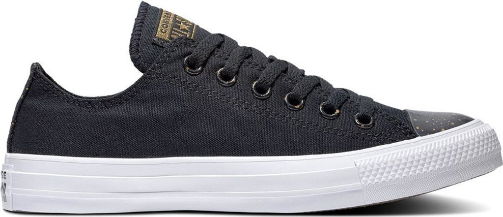 Converse Chuck Taylor All Star - Ox - Schwarz / Weiß / Gold Segeltuch Größe: 36 Normal
