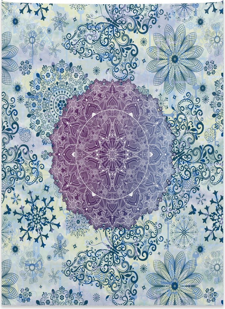 Abakuhaus Mandala Wandteppich, Östliche ethnische Muster Ombre aus Weiches Mikrofaser Stoff Kein Verblassen Klare Farben Waschbar, 110 x 150 cm, L...