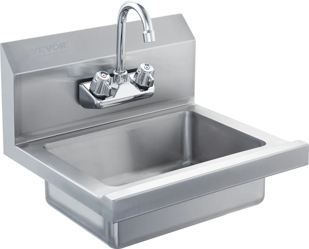 Lavabo Cucina Acciaio Inox Lavamano a Parete per Bar e Ristoranti
