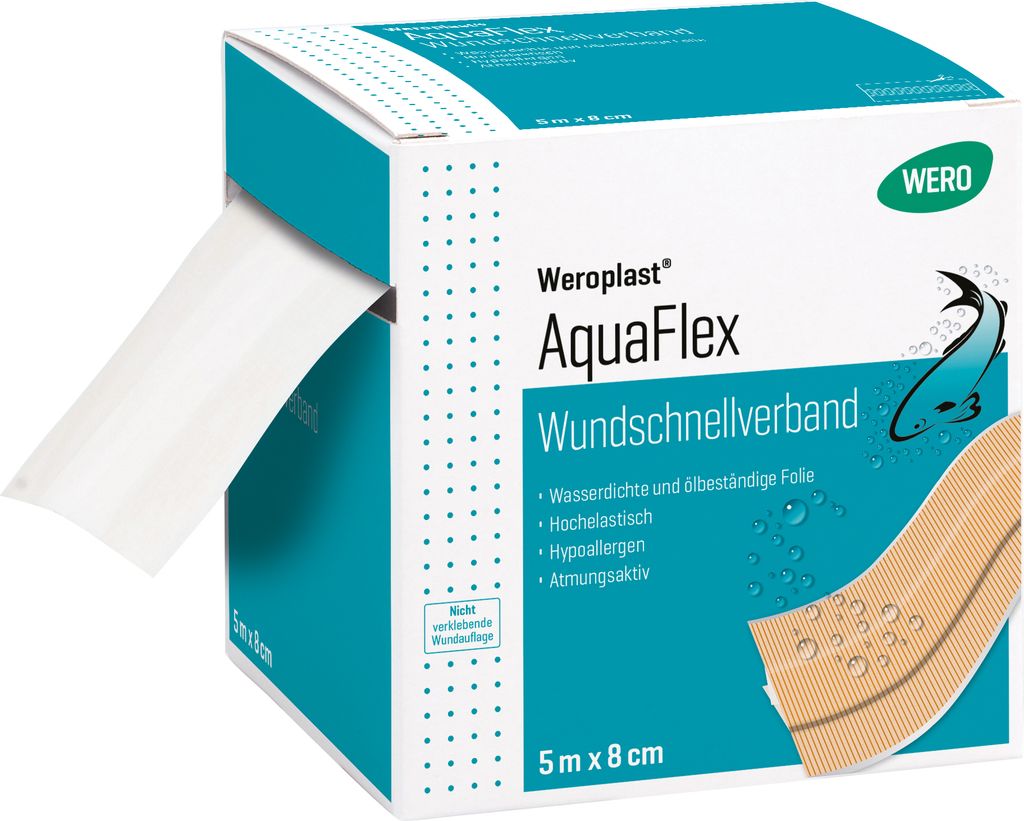 Weroplast AquaFlex Wundschnellverband 5 m x 8 cm