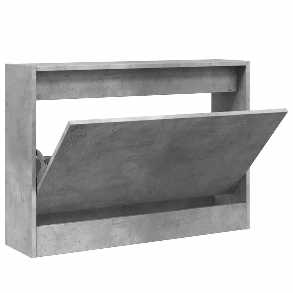 Scarpiera Slim Grigio Cemento 80 cm | Stile Urban Industrial Casa - 1