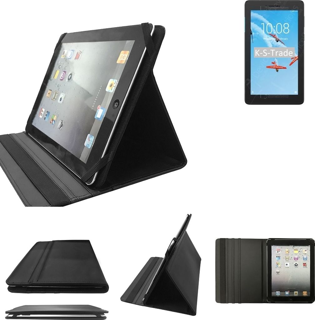 High quality kompatibel mit Lenovo Tab E7 Wi-Fi Schutz Hülle Business Case Tablet Schutzhülle Flip Cover Ultra Slim Bookstyle Tasche schwarz.