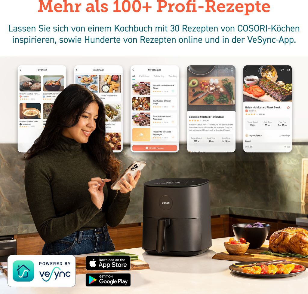 Heißluftfritteuse Cosori L-501 Chef Edition Schwar Produktbild-Vorschau 6