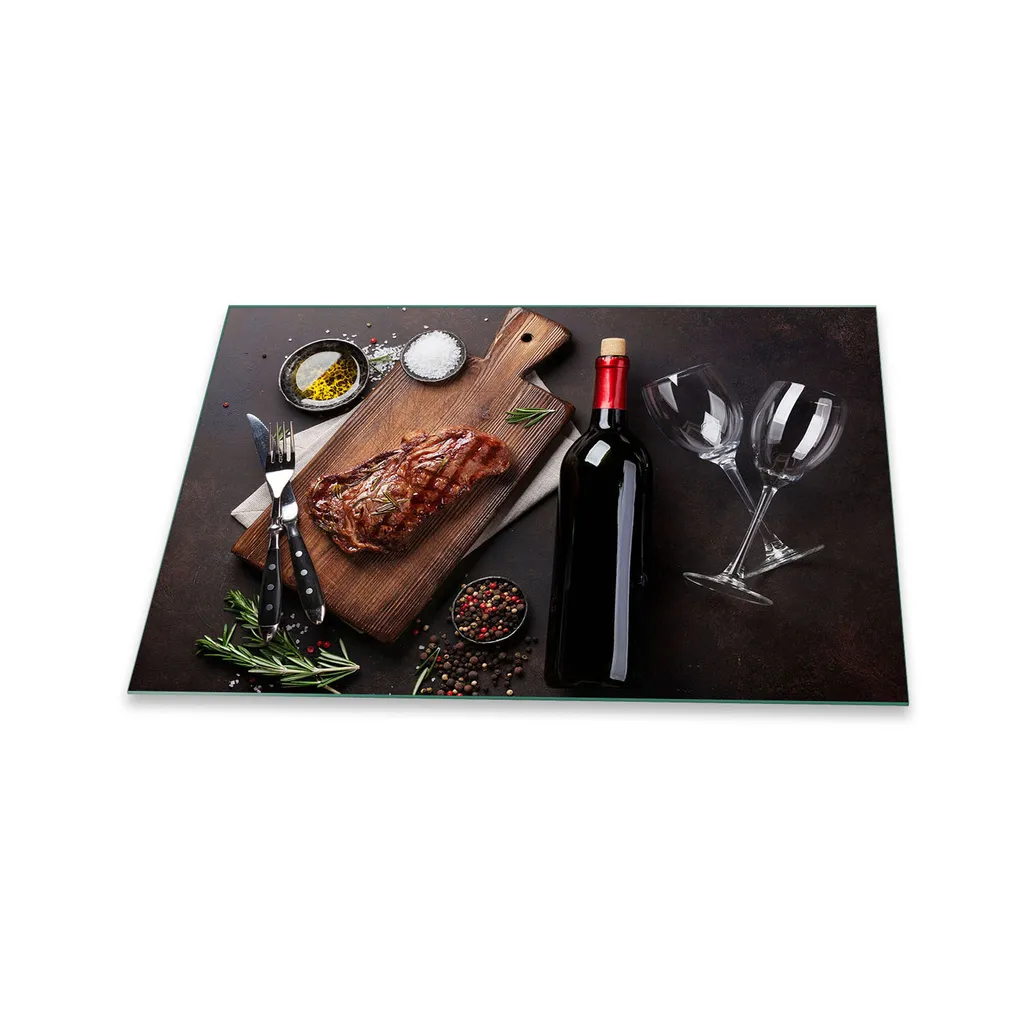 Piastra di copertura per piano cottura in ceramica 1 pezzo 80x52 Food Brown copertura alzatina in vetro