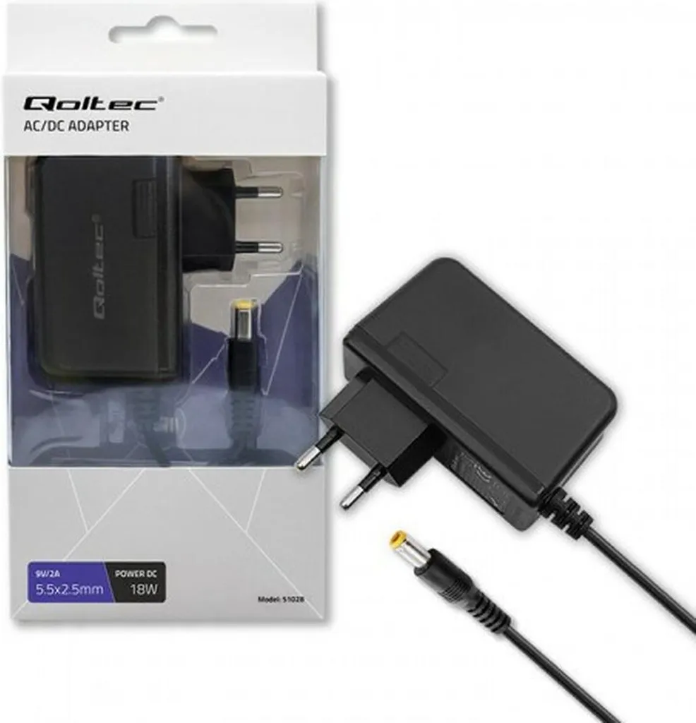 Qoltec 51028 Adattatore di alimentazione/Inverter da interno 18 W Nero