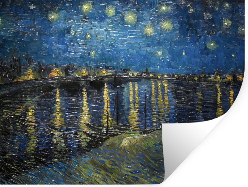 MuchoWow Wandtattoo Wandsticker Wandaufkleber Van Gogh - Brücke - Alte Meister 160x120 cm Selbstklebend und Repositionierbar - Selbstklebend - F...