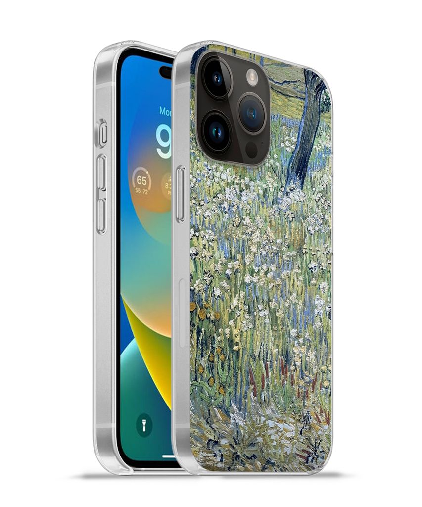 MuchoWow Handyhülle Schutzhülle Hülle für Apple iPhone 14 Pro Max Baumstämme im Gras - Vincent van Gogh Silikon Softcase Handy Hülle - Hard...