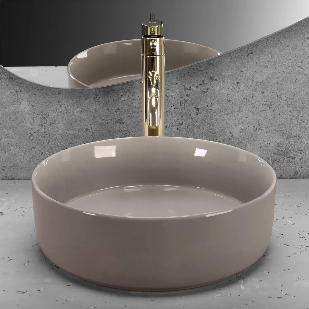 Lavabo da Appoggio Rea Sami Beige Shiny - 3