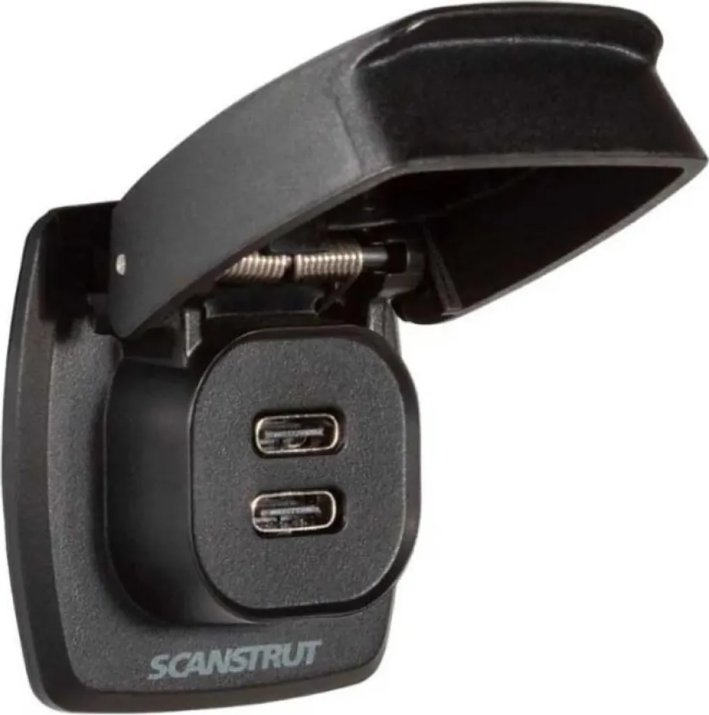 Double Port USB-C Scanstrut Flip Pro Max Argent pour Recharge en Extérieur