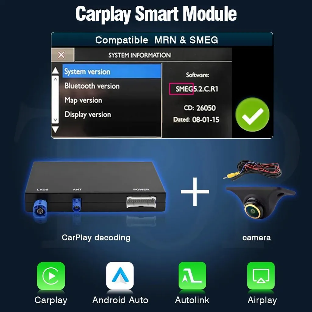 Module CarPlay et Android Auto pour Peugeot avec Décodeur Multimédia