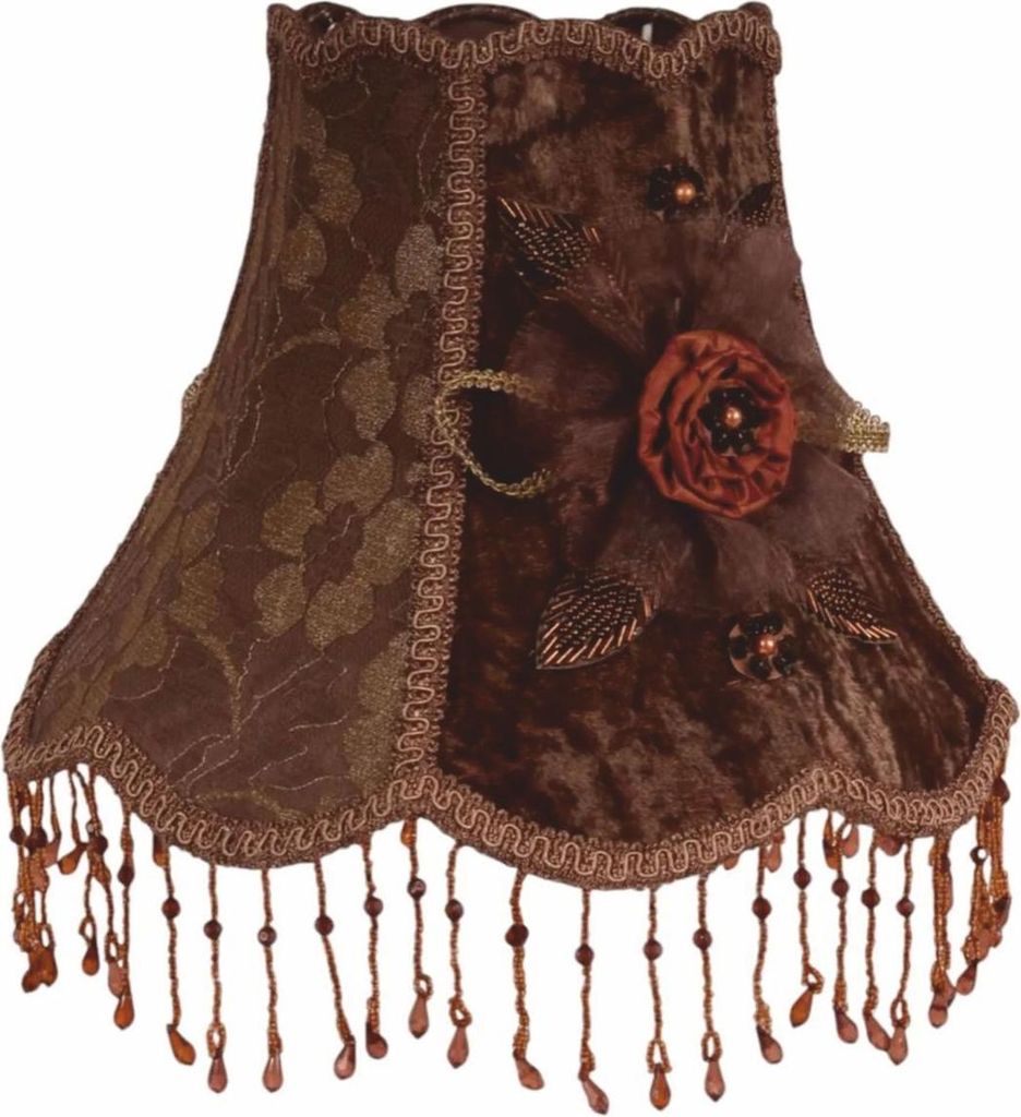 Casa Padrino Barock Samt Lampenschirm Braun 29 cm - Barock Deko Accessoires