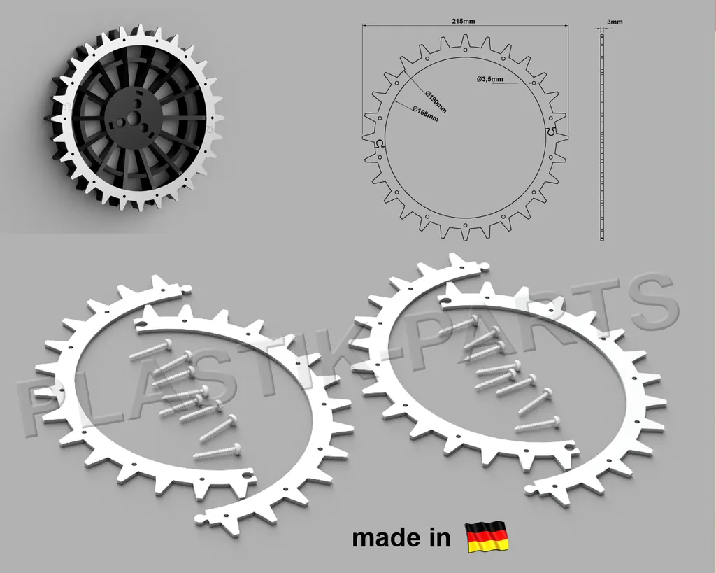 Roues Crantées Offroad pour Robot Tondeuse Husqvarna Automower 310