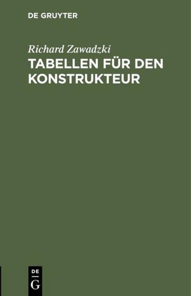 Tabellen für den Konstrukteur