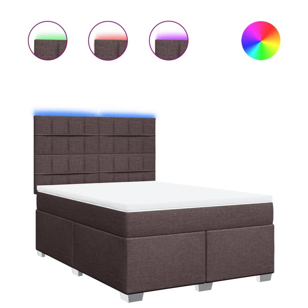 Boxspringbett mit Matratze Dunkelbraun 160x200 cm Stoff