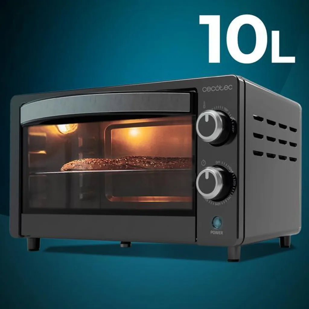 Four posable Cecotec 10L noir 1000W pour petites cuisines et studios