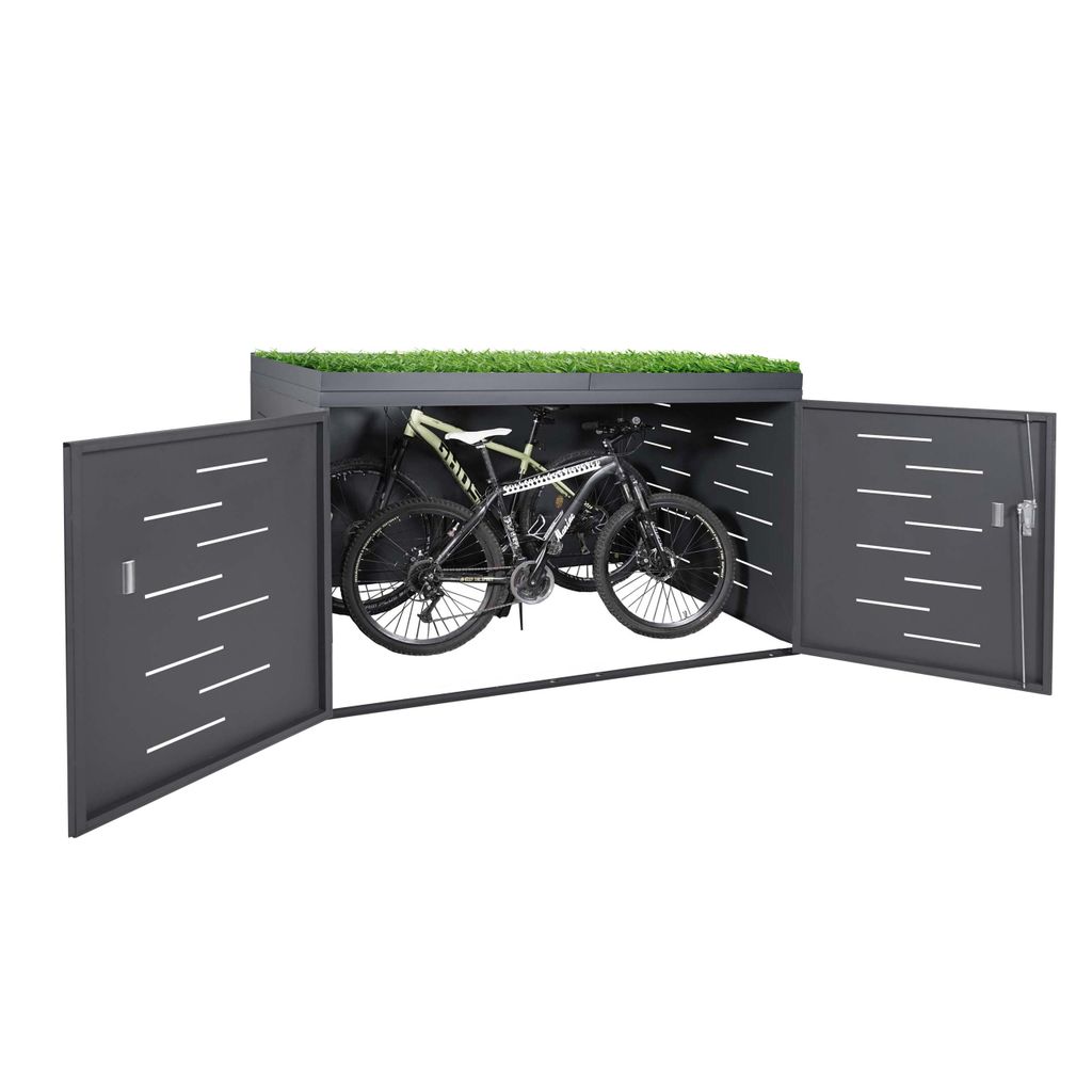 Fahrradbox 2er-Fahrradgarage HWC-H80 Garten & Heimwerken Garten Garten & Gewächshäuser Geräteschuppen 