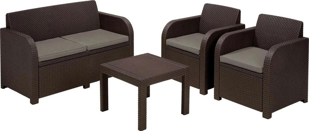 Gartenmöbel-Set Allibert Georgia braun / cremefarben