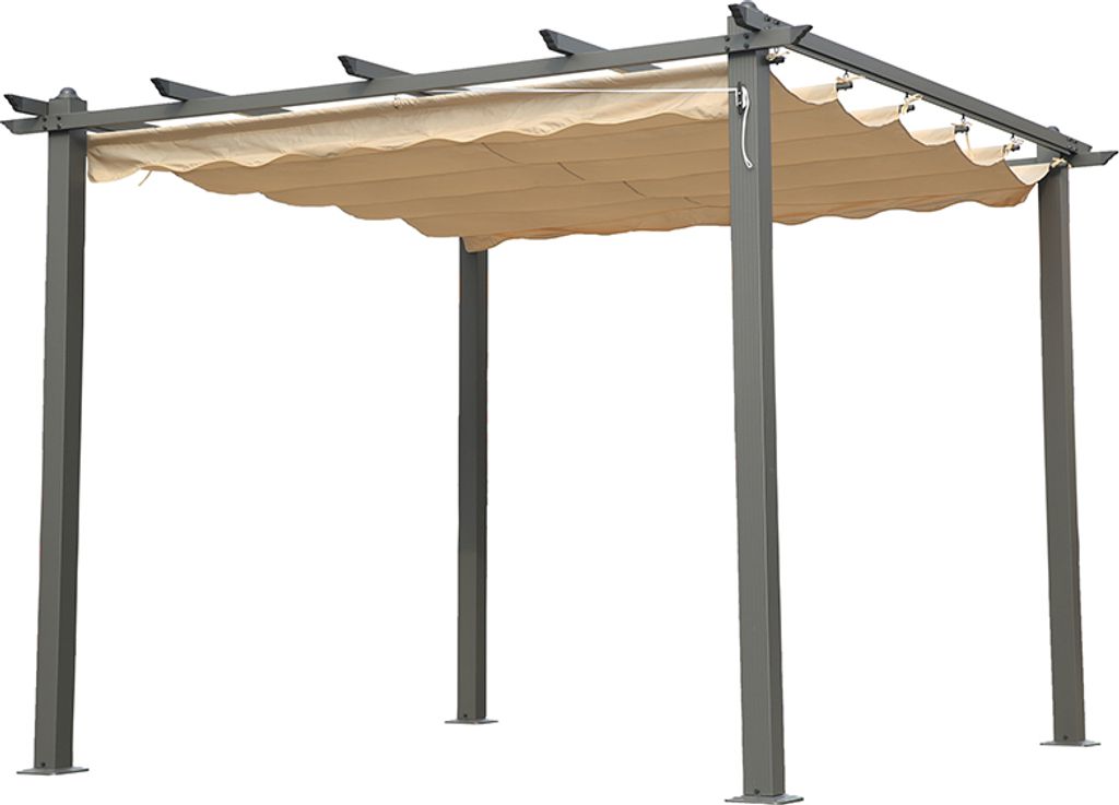 Angel Living 3x3M Pavilion Terssendacht Weiß aus Aluminium und Polyester Verstellbares Dach