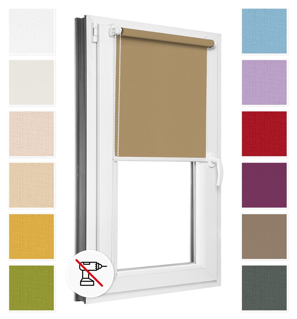 Estika Roleta bez vŕtania - 85 x 150 cm - Béžová - Obrázok produktu 