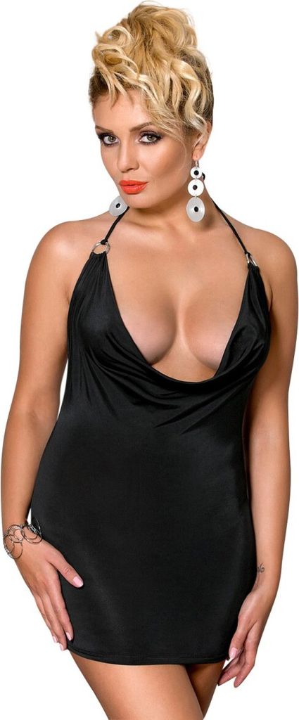 Passion Size Plus - PS Miracle chemise Size Plus schwarz 4XL/5XL
