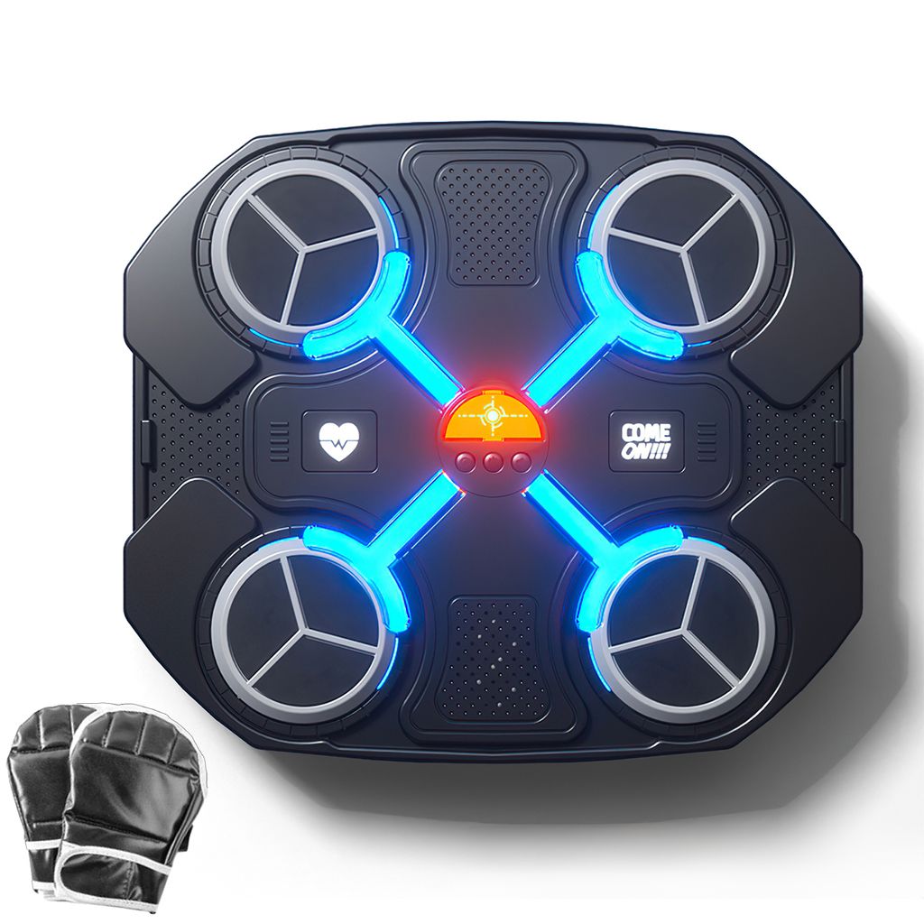 Kinder Musik Boxmaschine, Musikboxmaschine, Boxmaschine mit Musik, Bluetooth-Unterstützung, Coole rhythmische Lichteffekte, 32x27.5x3.5cm, Schwarz