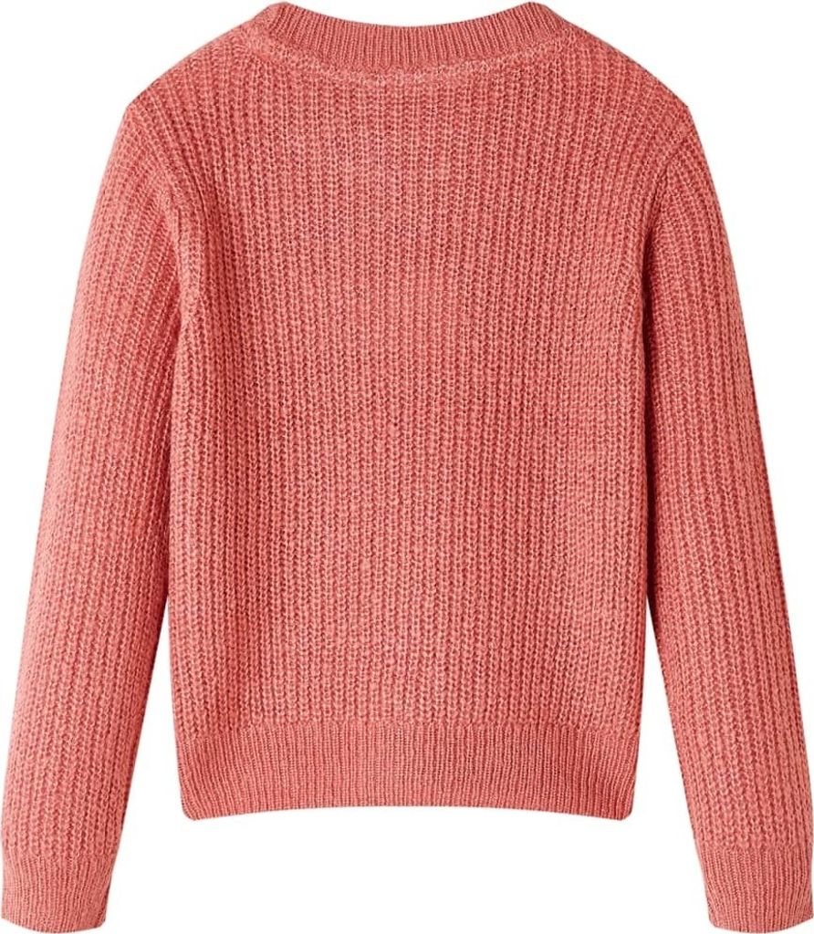 vidaXL Maglione da bambino lavorato a maglia media rosa 140 Immagine del prodotto 