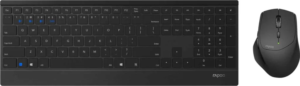 Rapoo 9500M Ensemble Clavier et Souris sans Fil Multi-mode Allemand