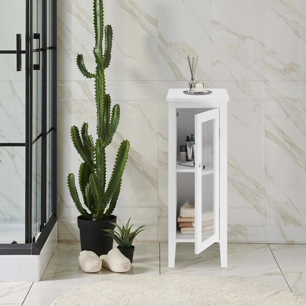 relaxdays Mobile bagno bianco 2 scomparti - 5