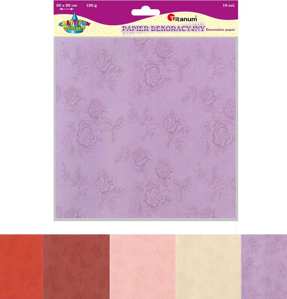 Dekorative Papier Rosen 10 ark 20x20 cm Titanum