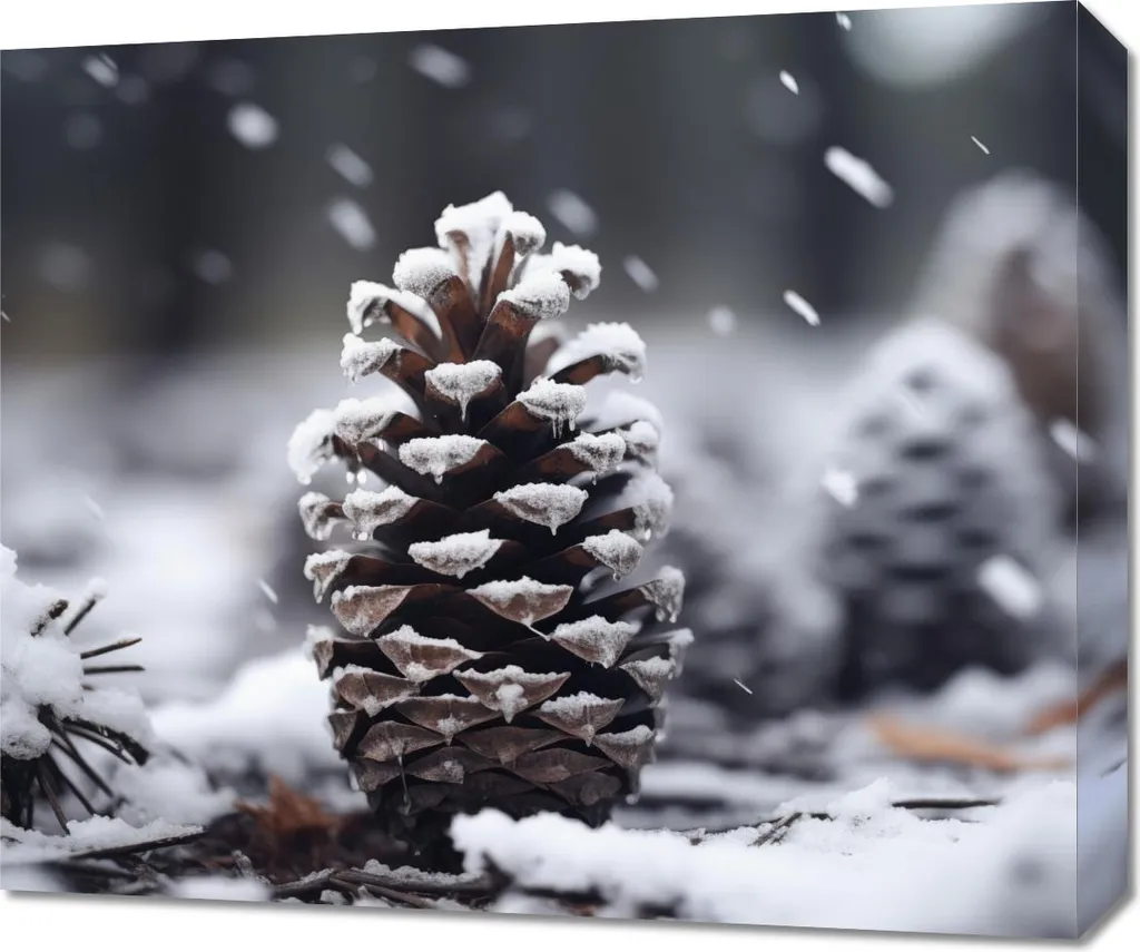 Offerta Quadro Neve 60x50: Stampa Paesaggio Inverno Alta Qualità