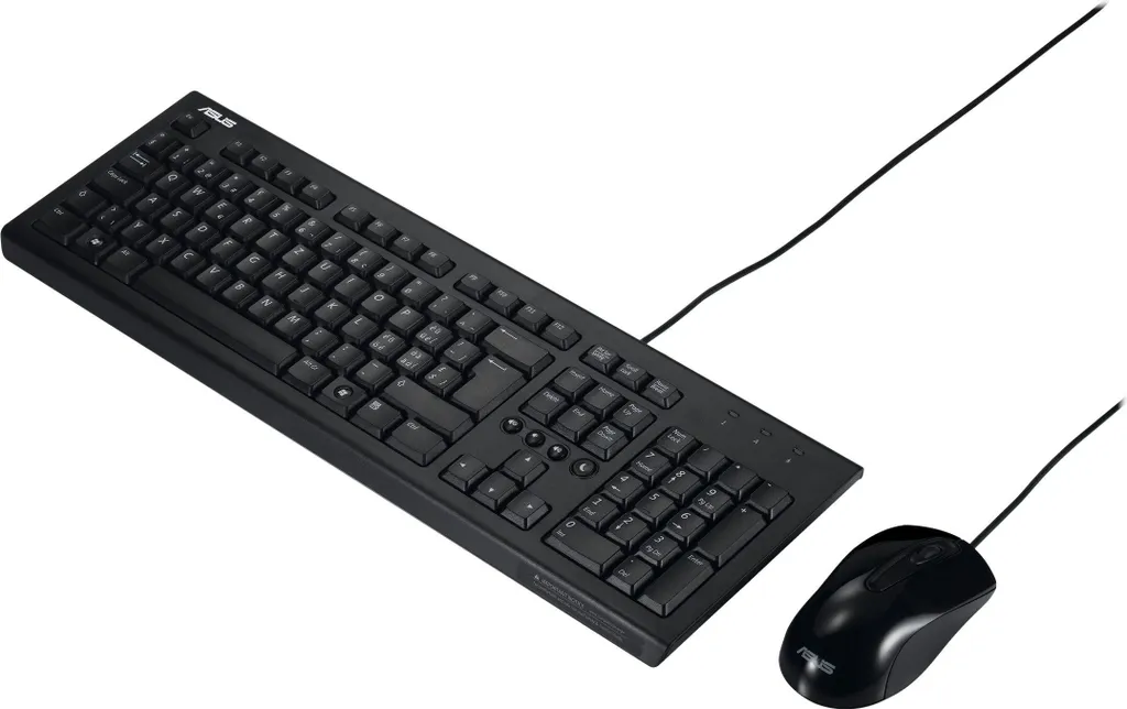 Pack Clavier et Souris Filaire ASUS U2000 USB Noir pour Ordinateur PC
