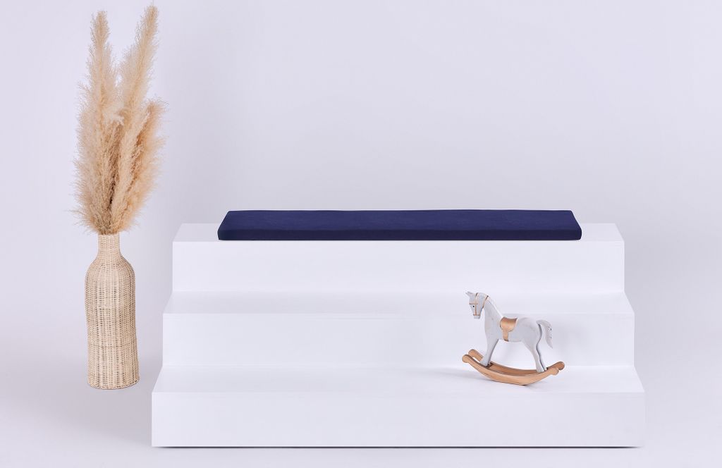 KraftKids Sitzauflage Musselin dunkelblau Kallax 3er Regal: 112 x 39 cm