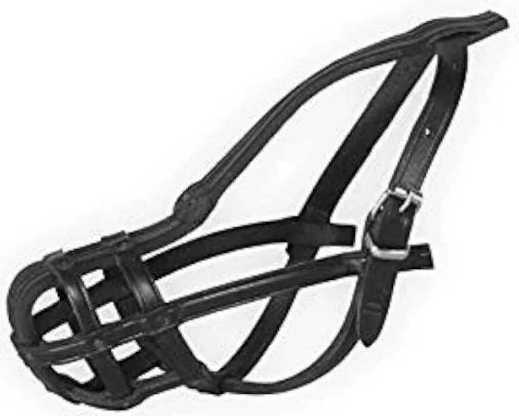 Muselière ergonomique en cuir souple pour Shih Tzu adulte marron