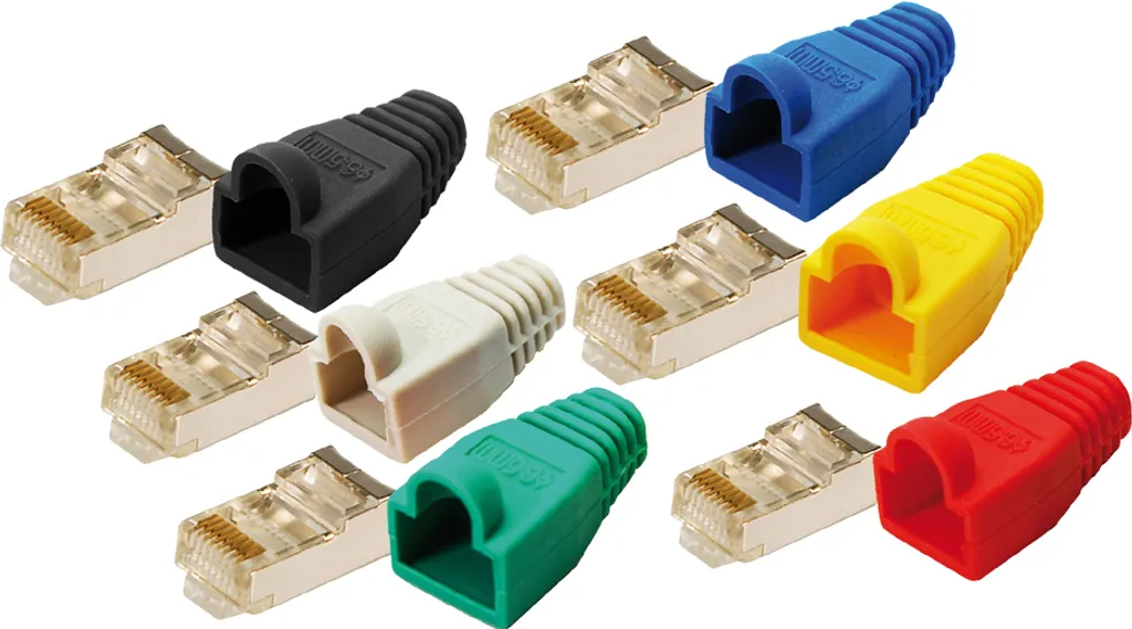 Prise RJ45 Cat.5e LogiLink pour câble réseau avec manchon bleu souple