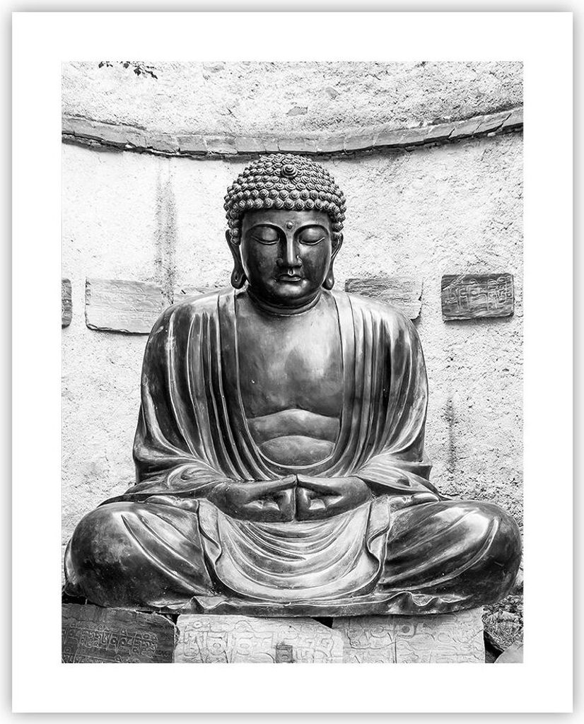 Poster - Poster ohne Rahmen - Japanisch Buddha Statue - 40x50 cm - Wand Bild - Wanddeko - Wandbilder - Kunstposter - Wandposter - Bilder - Kunstdru...