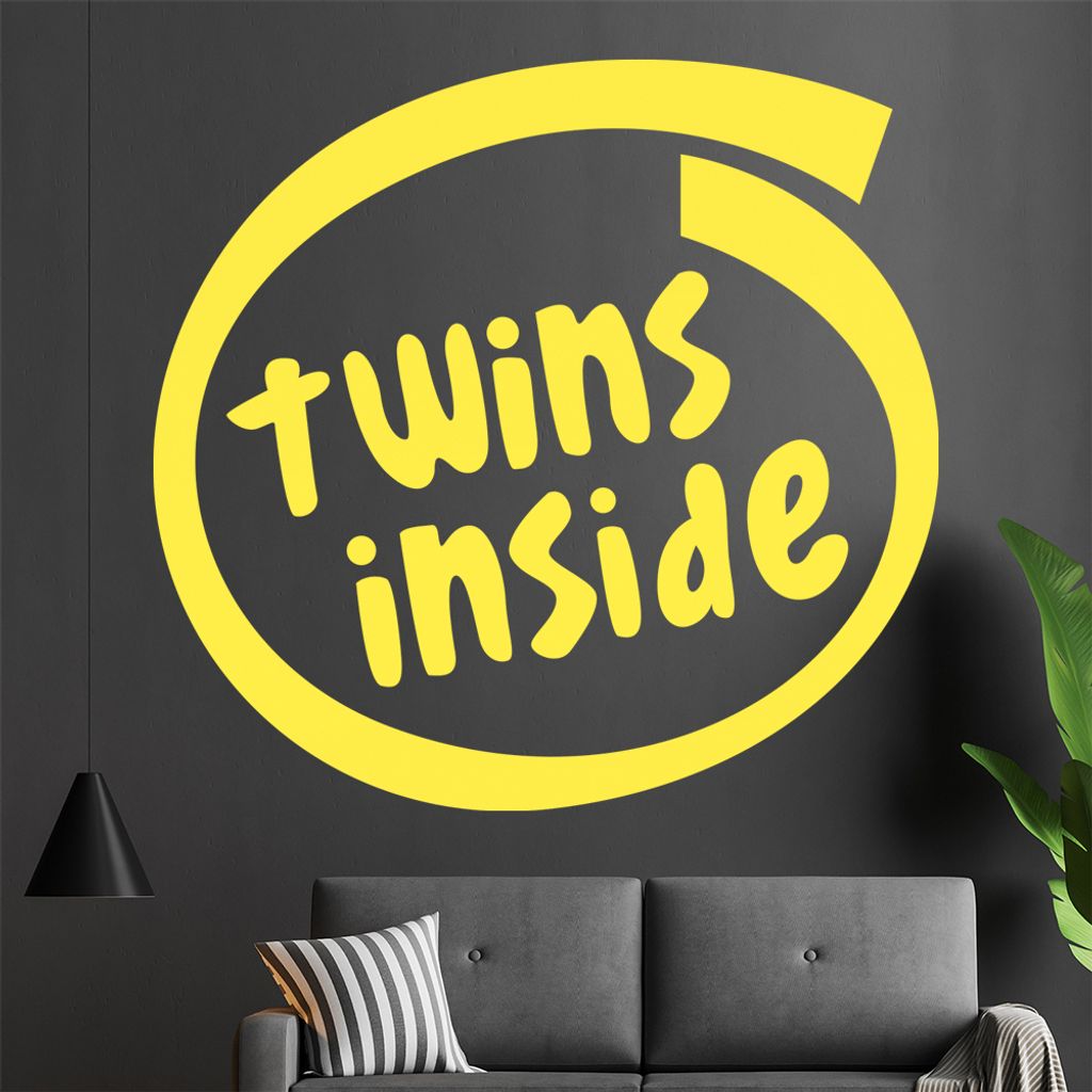twins Wandtattoo in 6 Größen - Wandaufkleber Wall Sticker - Dekoration, Küche, Wohnzimmer, Schlafzimmer, Badezimmer