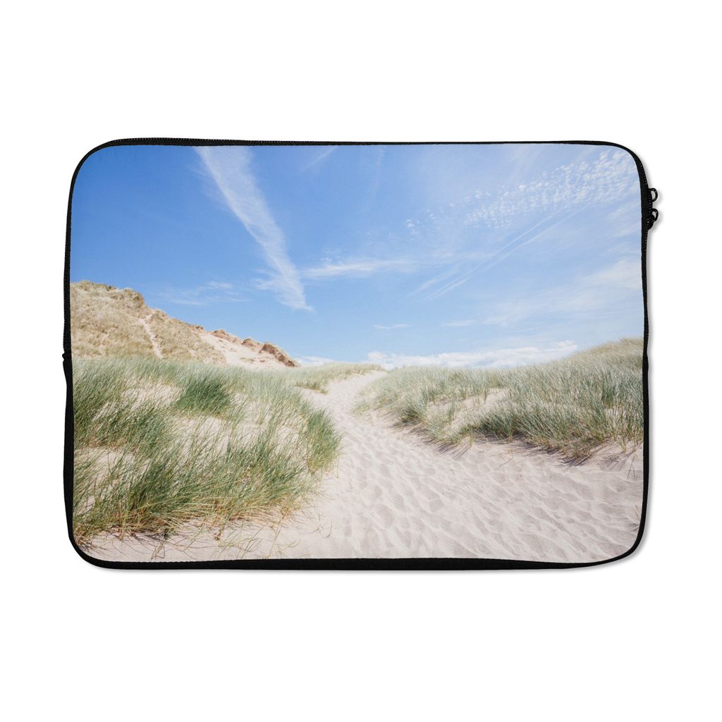 MuchoWow Laptop Hülle 14 ZollStrand - Düne - Gras Laptoptasche - Laptoptasche - Stoßsicher - Schutzhaube