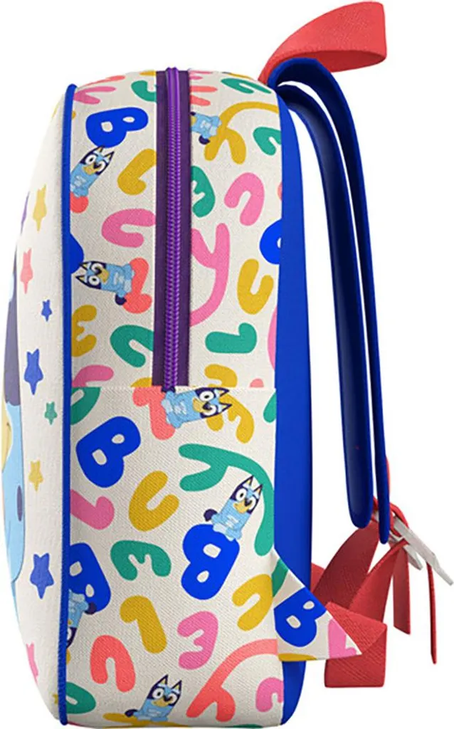 Zaino Asilo Bluey 30cm Rainbow - Resistente e Facile da Pulire - 3