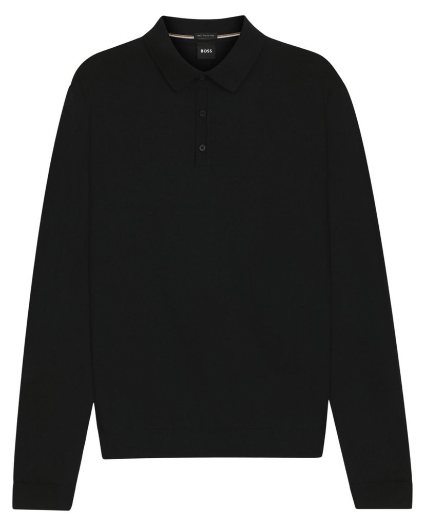 Boss - "Lanciomne" Poloshirt für Herren, Langärmlig GT14977 (XL) (Schwarz)