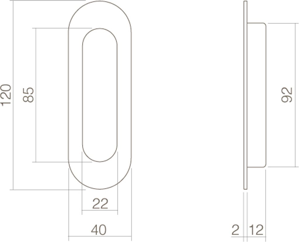 Oválná rukojeť Intersteel 120x40 mm nerezová ocel/černá Obrázek produktu 