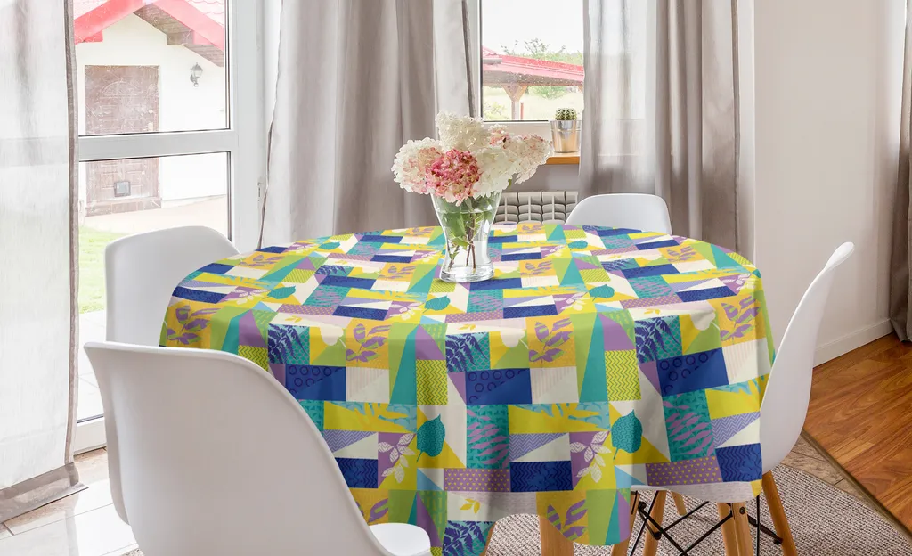 Tovaglia Rotonda Tropicale ABAKUHAUS 150cm | Arredo Cucina Multicolore