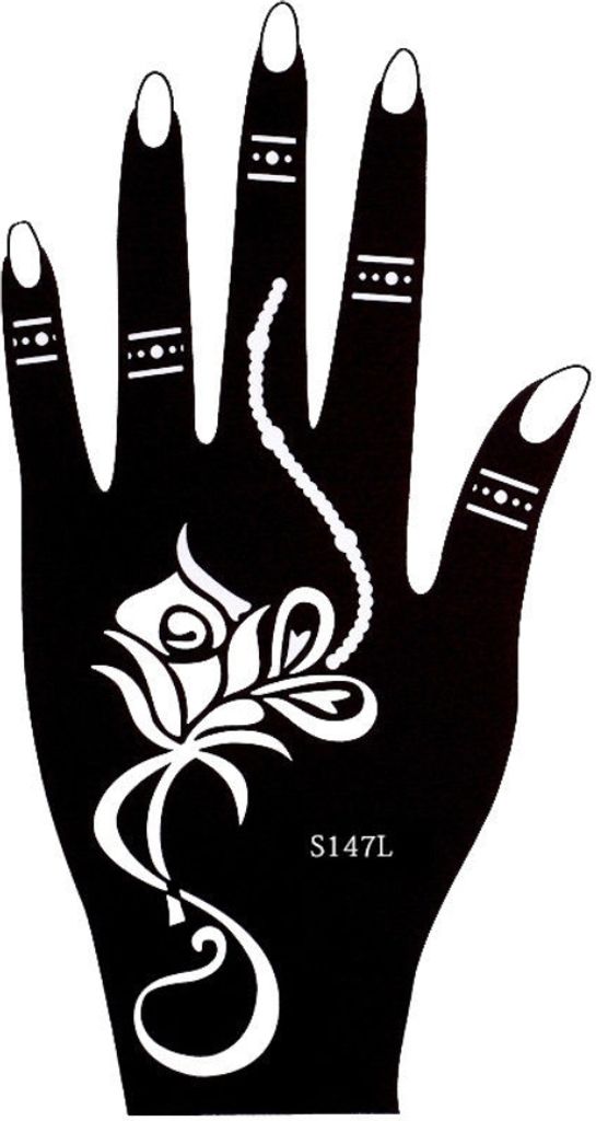 Henna Tattoo Schablone für die Linke Hand
