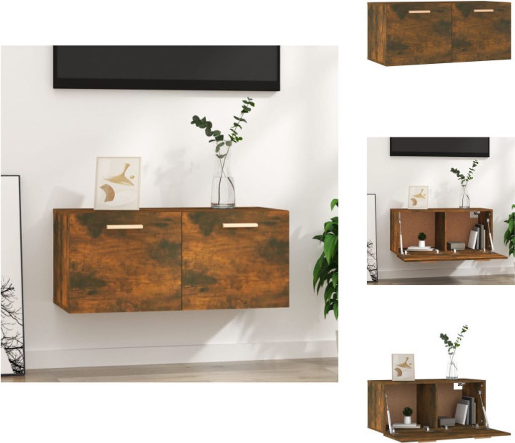 vidaXL Wandschrank Räuchereiche 80x35x36,5 cm Holzwerkstoff - Wandregale