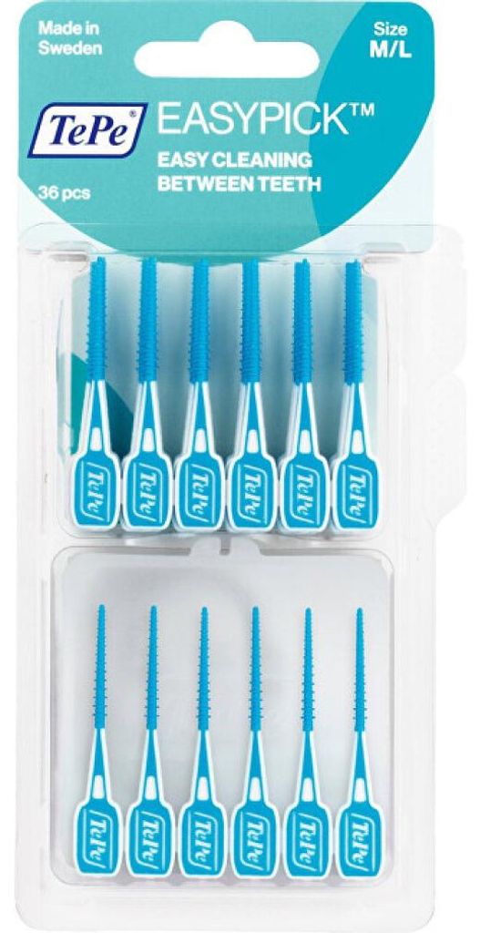 TePe EasyPick M/L - 36 pezzi, blu con manicotto Immagine del prodotto 