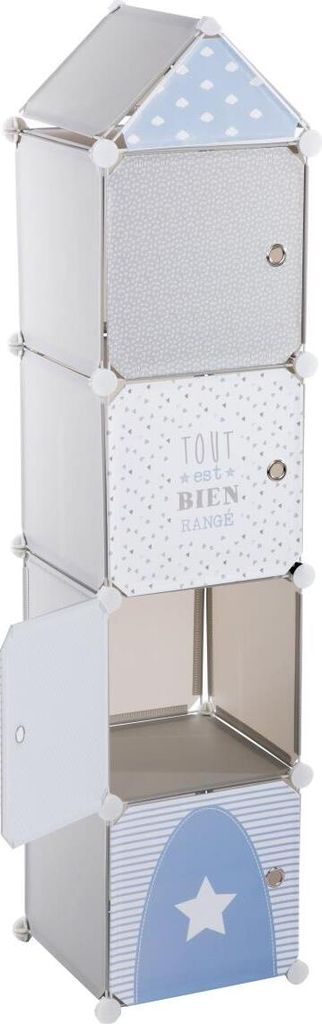 Contenitori per bambini "colonna" grigi 34x139 cm  - Immagine del prodotto 