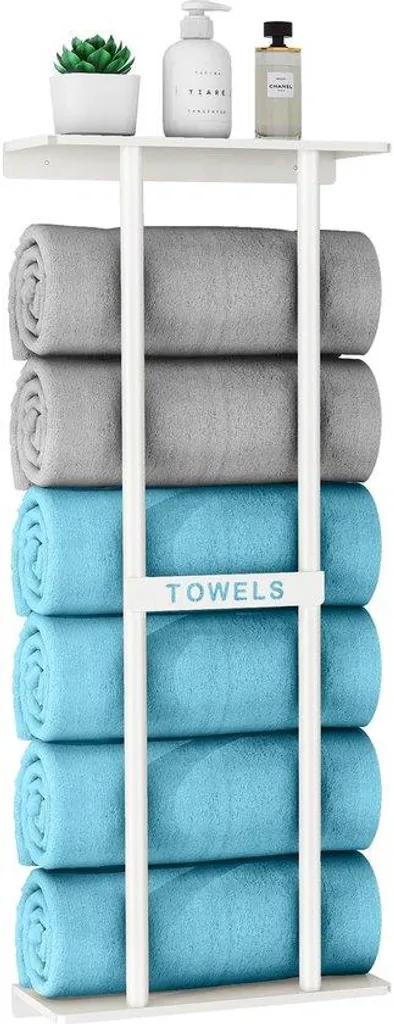 Porte-serviettes blanc 76 cm en métal : fini l'humidité en salle de bain