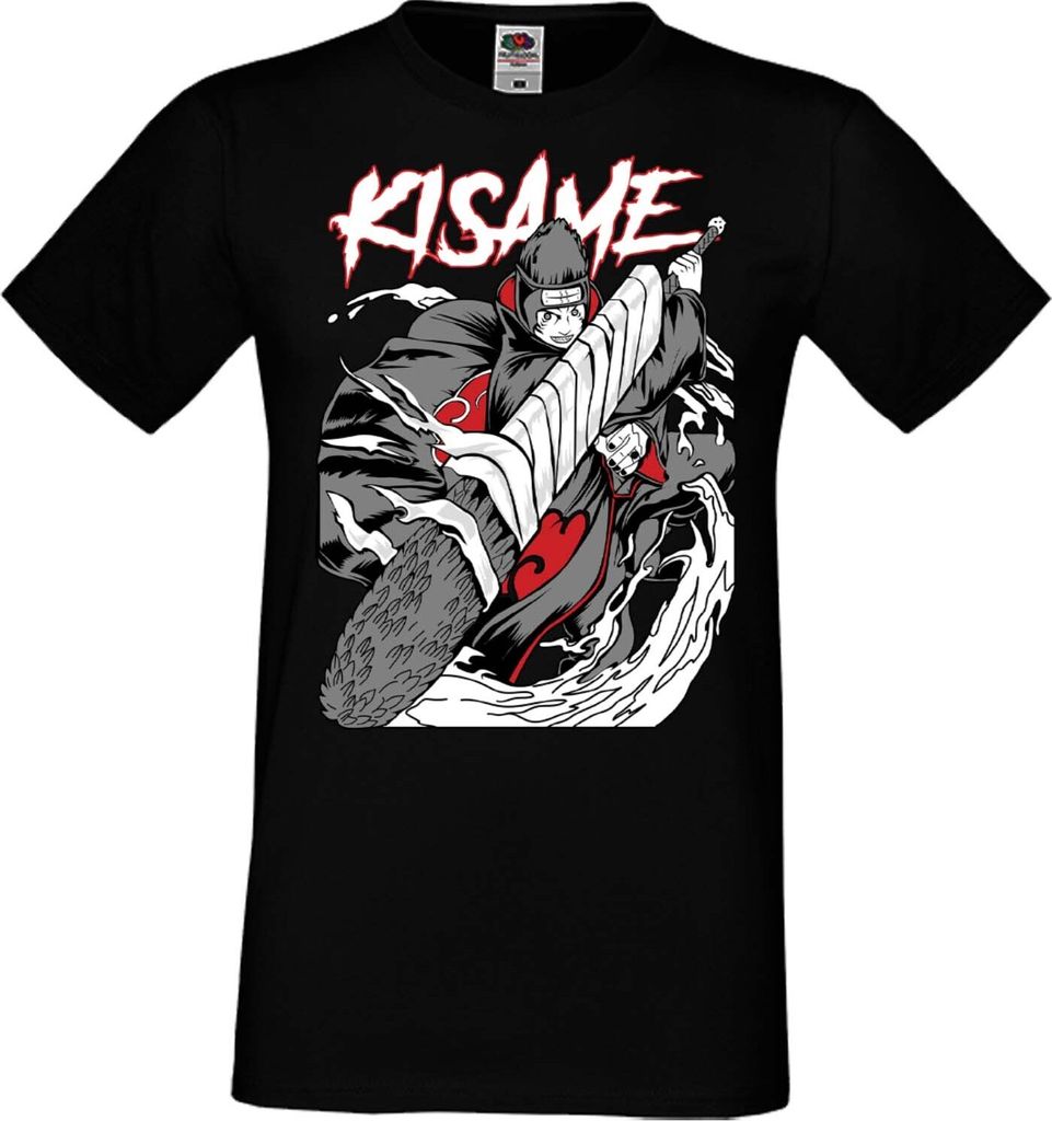 Herren T-Shirt Manga Anime Naruto Kisame Kisame, Man 5XL / Schwarz