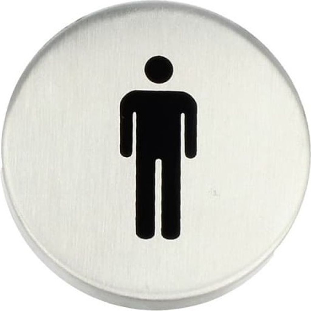 Piktogramm Türschild Türsymbol Damen Herren WC Edelstahl matt gebürstet ø 50 mm Herren